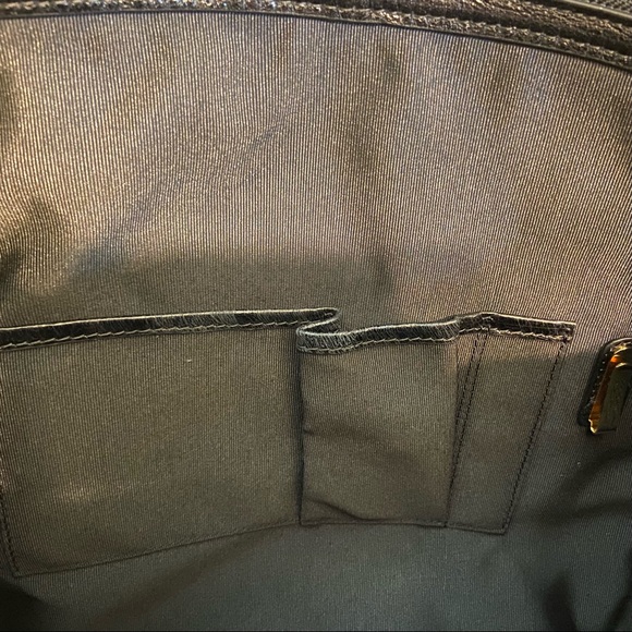 Badgley Mischka Vintage Black Leather Gold Accent Bag - Picture 10 of 13